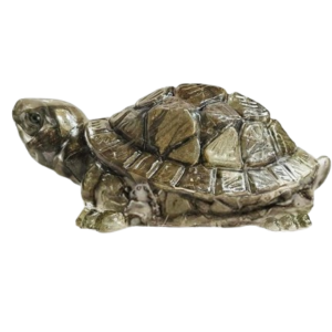 Dhaarmik Natural Pyrite Tortoise (Kachhua) 2.5CM x 7CM | Money Magnet Pyrite Stone Turtle for Good Luck & Wealth | Vastu Feng Shui Decor for Home Office Living Room | Housewarming Gift