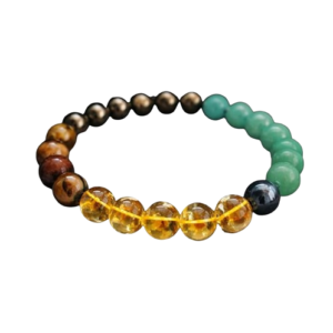 Premium Money Magnet Bracelet 8mm-10mm Bracelet for Men & Women |5 Natural Wealth Crystals for Prosperity, Business Success & Good Fortune | Elegant Dhana Lakshmi Braclet for Men & Women| Certificate of Authenticity
