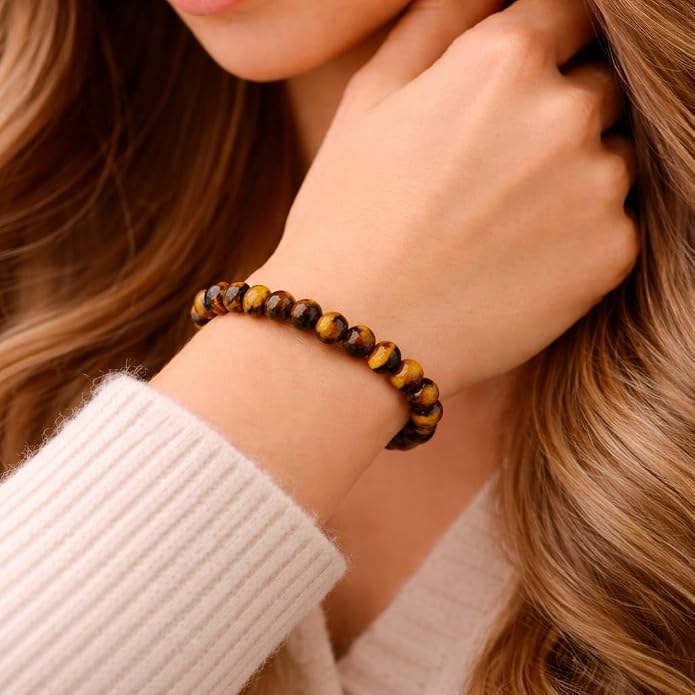 Tiger's Eye Natural Crystal Certified Gemstone Bracelet Premium Range for Chakra Healing and Abundance 8 mm to 10 mm Round - Image 3