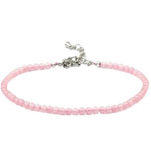 Natural Stone Healing Anklet for Women & Girls | Handcrafted Crystal 2mm Beaded Adjustable Anklet for Wealth, Spiritual Energy, Positivity, Protection & Elegant