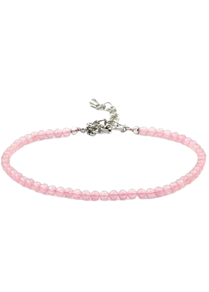 Natural Stone Healing Anklet for Women & Girls | Handcrafted Crystal 2mm Beaded Adjustable Anklet for Wealth, Spiritual Energy, Positivity, Protection & Elegant