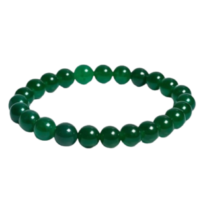 Green Jade Stretchable Crystal Bracelet | Lab Certified 8mm-10mm Round Cut Beads | Unisex Healing Bracelet for Men & Women | Promotes Emotional Balance, Luck & Prosperity
